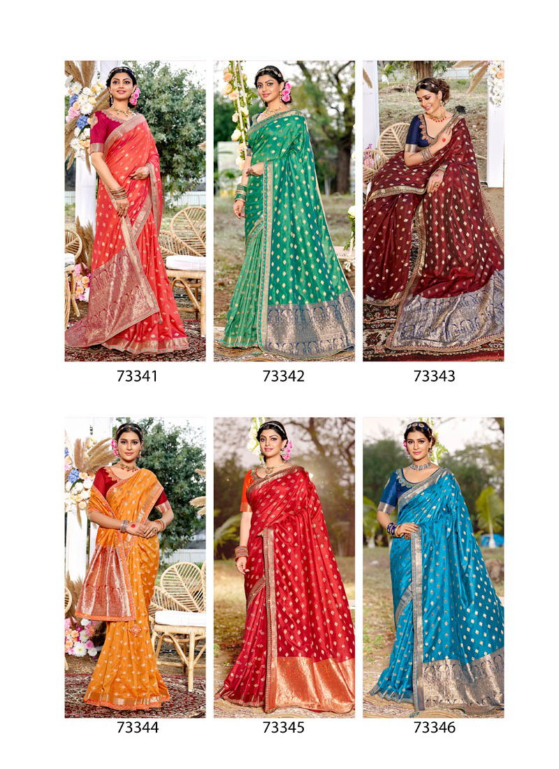 LIFESTYLE SHUBH MILAN Fancy Latest Designer Festive Wear Silk Embroidery Lace With Diamond Work Saree Collection